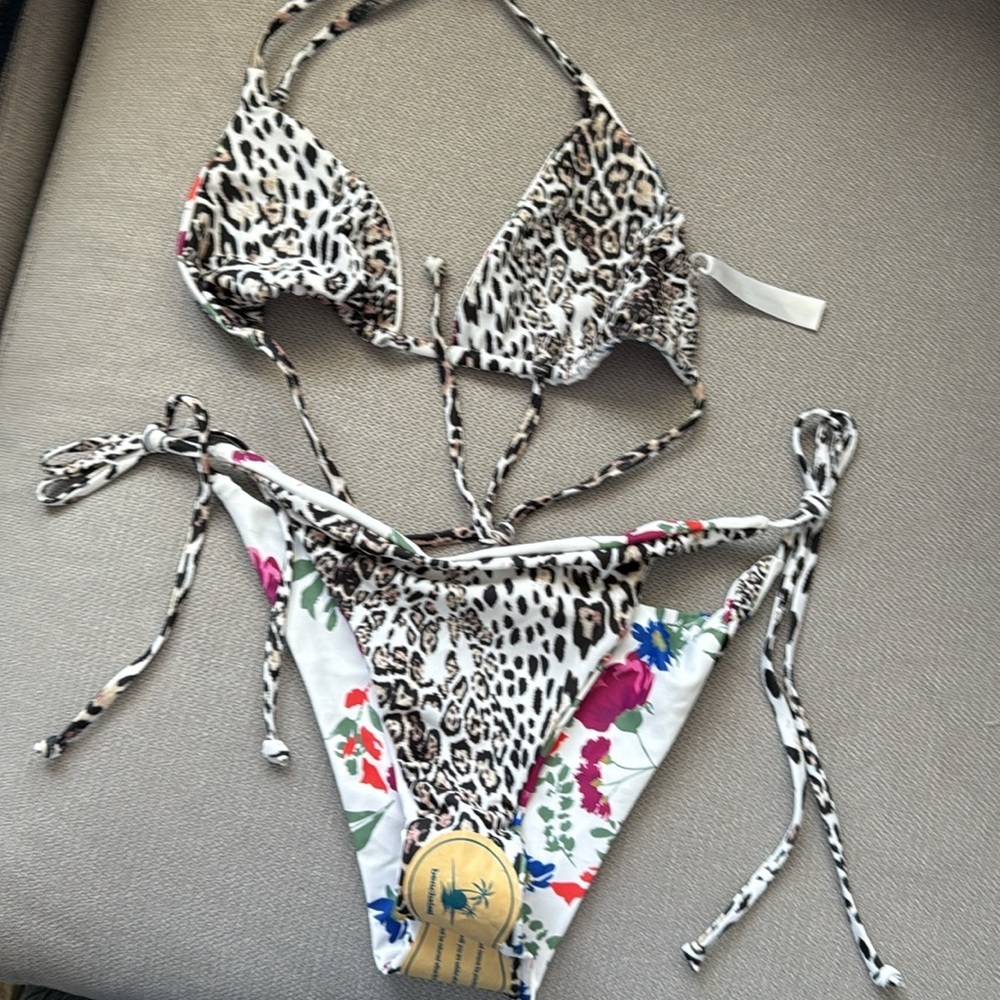 Beachsissi Floral and Leopard Print Bikini Set - Picture 9 of 9